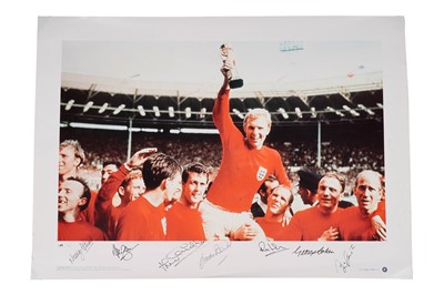 Lot 801 - An autographed England World Cup 1966 poster