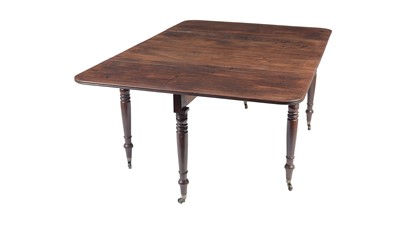 Lot 1408 - A 19th Century mahogany campaign-style 'D' end dining table