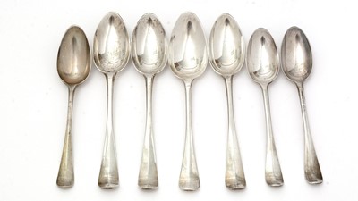 Lot 259 - Four various Dutch silver tablespoons and three dessert spoons