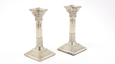 Lot 3 - A pair of Elizabeth II silver candlesticks