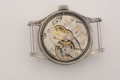 Lot 530 - Jaeger LeCoultre: a steel cased manual wind military wristwatch