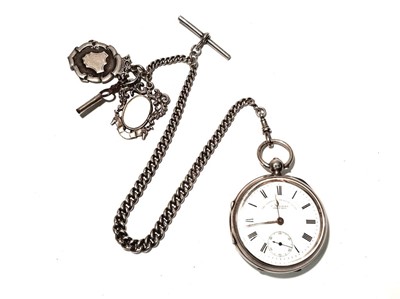 Lot 138 - Silver pocket watch and chain