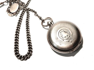 Lot 138 - Silver pocket watch and chain