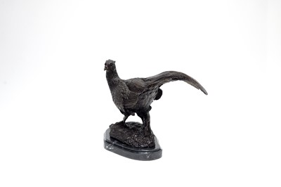 Lot 1286 - After Jules Moigniez: a bronze sculpture of a pheasant