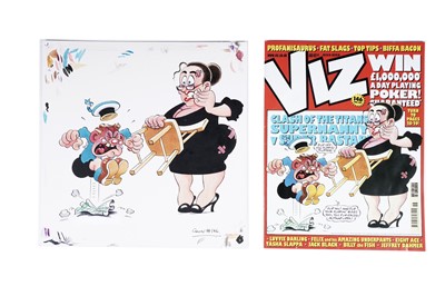 Lot 411 - Original cover artwork for Viz Comic