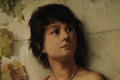 Lot 323 - 19th Century Continental - Portrait of a Young Girl with Gold Jewellery | oil