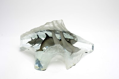 Lot 1289 - Robert Wyland (1956-): a lucite sculpture, The Perfect Wave