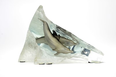 Lot 1289 - Robert Wyland (1956-): a lucite sculpture, The Perfect Wave