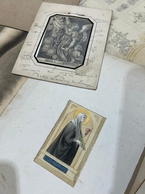Lot 15 - 19th Century - A folio containing a collection of antiquarian prints and sketches