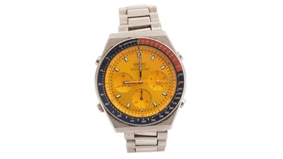 Lot 567 - Seiko Pogue: a steel cased quartz chronograph wristwatch