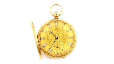 Lot 585 - A.B. Savory & Sons, Cornhill, London: an 18ct yellow gold cased open faced pocket watch