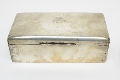 Lot 242 - A silver cigarette box, by Cohen & Charles; and other silver items