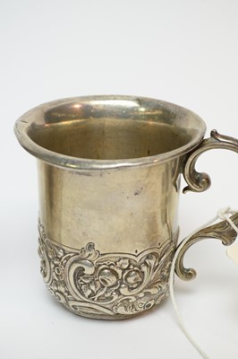 Lot 243 - An Edwardian silver Christening cup; a bonbon dish and two tumblers