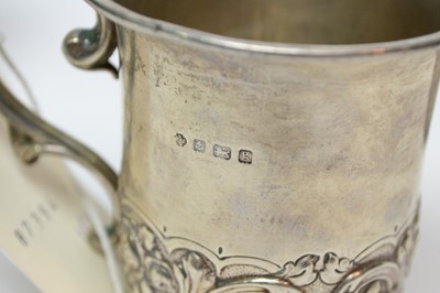 Lot 243 - An Edwardian silver Christening cup; a bonbon dish and two tumblers