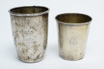 Lot 243 - An Edwardian silver Christening cup; a bonbon dish and two tumblers