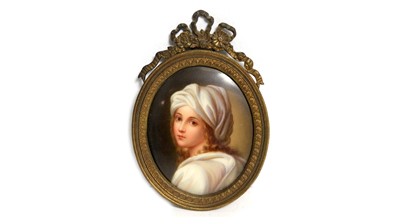 Lot 1030 - After Guido Reni - Portrait of Beatrice Cenci | polychrome enamel