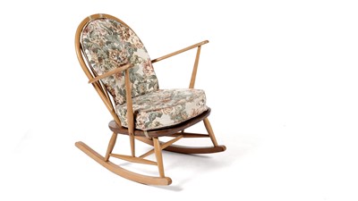 Lot 8 - Lucien Ercolani for Ercol - model 325: A retro beech and elm ‘Windsor’ rocking chair