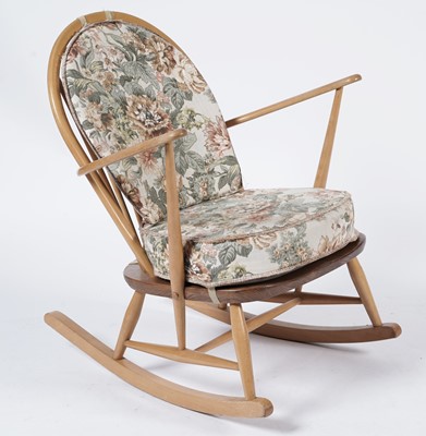Lot 8 - Lucien Ercolani for Ercol - model 325: A retro beech and elm ‘Windsor’ rocking chair