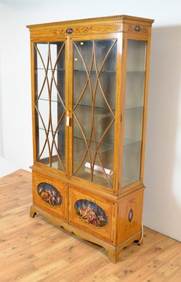 Lot 62 - An attractive Edwardian style painted satinwood china cabinet