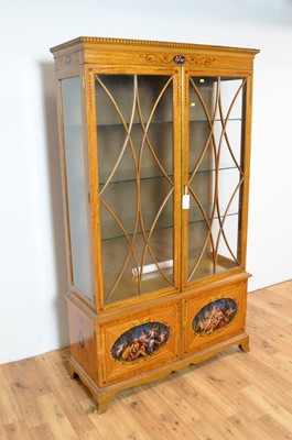 Lot 62 - An attractive Edwardian style painted satinwood china cabinet