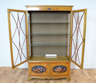 Lot 62 - An attractive Edwardian style painted satinwood china cabinet