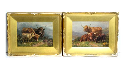 Lot 1099 - William R. C. Watson - Loch Long; a pair of Highland cow studies | watercolour