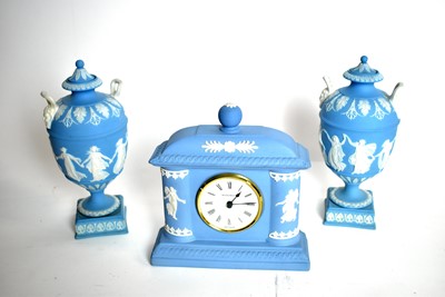 Lot 312 - A Wedgwood clock; and other items