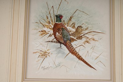 Lot 310 - Chris Sparrow - Pheasants in the Snow | watercolour