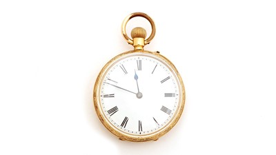 Lot 582 - An 18ct yellow gold cased Swiss fob watch