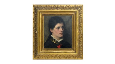 Lot 1134 - 19th Century German School - Portrait of a Young Lady Wearing a Carnation | oil