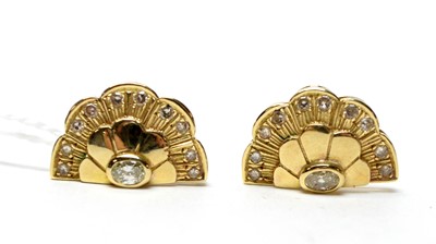 Lot 107 - A pair of Art Deco style diamond and yellow gold earrings