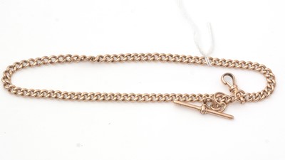 Lot 112 - A 9ct rose gold Albert chain bracelet