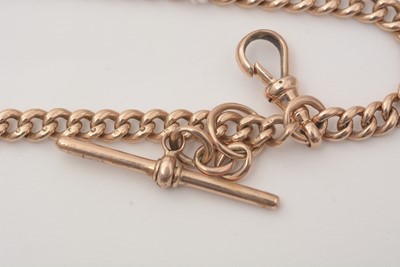 Lot 112 - A 9ct rose gold Albert chain bracelet