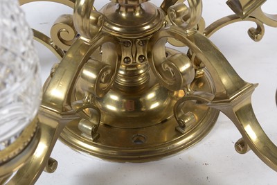 Lot 1293 - RMS Olympic interest: a fine brass five branch ceiling light fitting