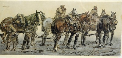 Lot 230 - "Snaffles" Charles Johnson Payne - Gunners | hand-tinted lithograph