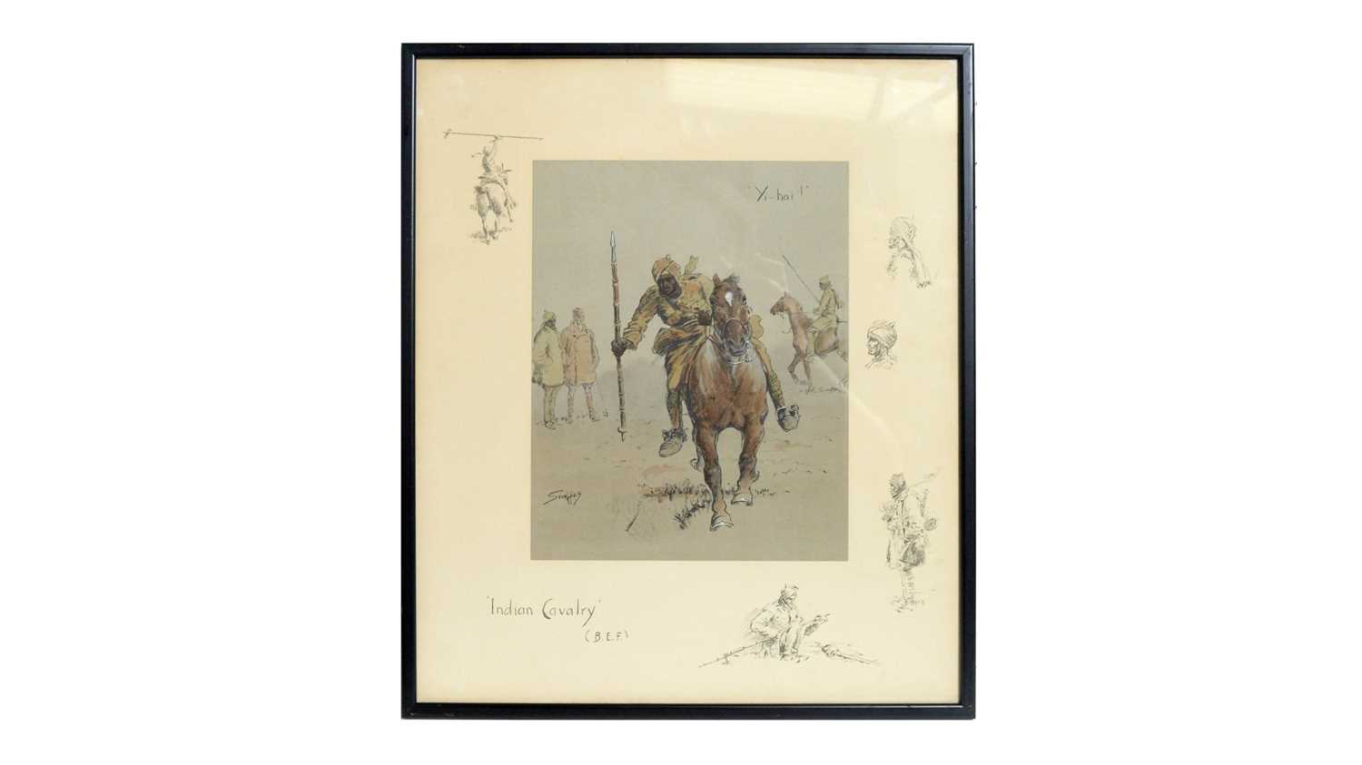 Lot 1022 - "Snaffles" Charles Johnson Payne - Indian Cavalry (B.E.F) | hand-tinted lithograph