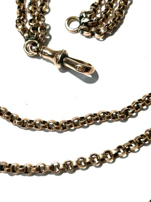 Lot 104 - A 9ct gold triple row necklace