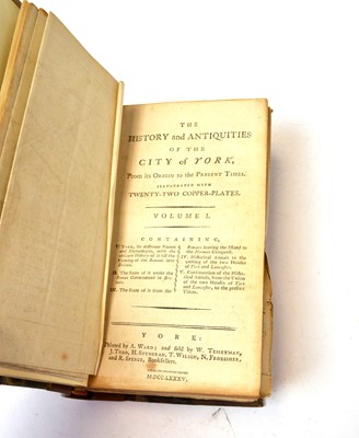 Lot 349 - A three volume History of York, 1785