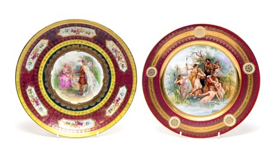 Lot 936 - Two Vienna style plates