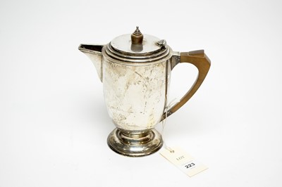 Lot 223 - A George V silver coffee pot