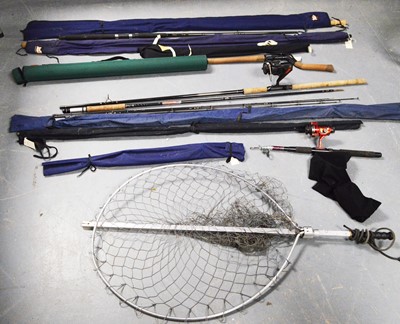 Lot 499 - A collection of fishing rods and other fishing items