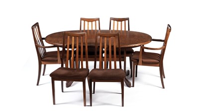 Lot 48 - Victor B Wilkins for G Plan - Fresco: A retro teak extending dining table and six chairs