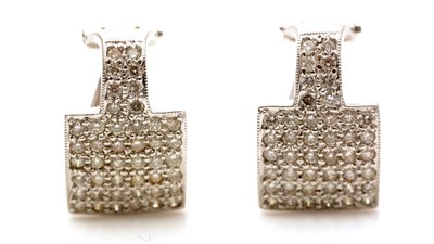 Lot 801 - A pair of diamond earrings