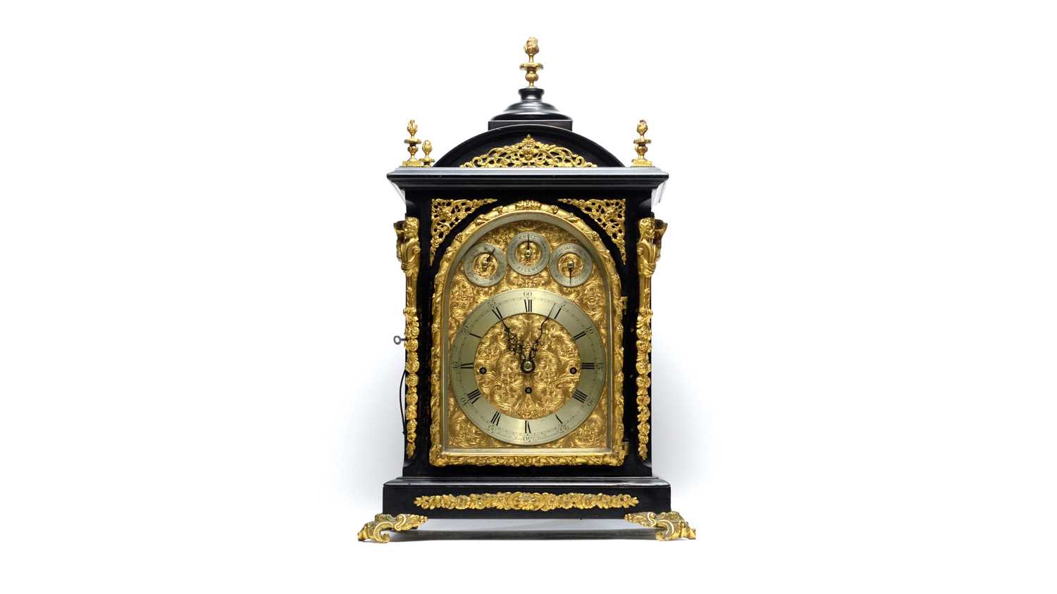 1243 - Smith & Sons, Clerkenwell: a Victorian ebonised and gilt metal mounted table/bracket clock