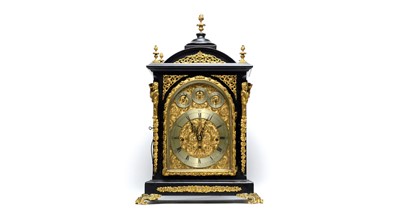 Lot 1243 - Smith & Sons, Clerkenwell: a Victorian ebonised and gilt metal mounted table/bracket clock