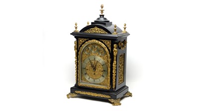 Lot 1243 - Smith & Sons, Clerkenwell: a Victorian ebonised and gilt metal mounted table/bracket clock