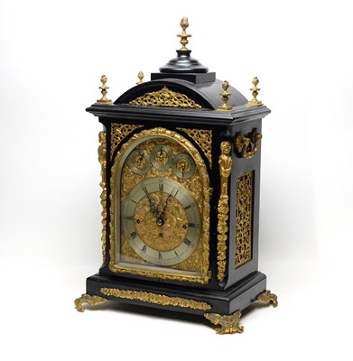 Lot 1243 - Smith & Sons, Clerkenwell: a Victorian ebonised and gilt metal mounted table/bracket clock