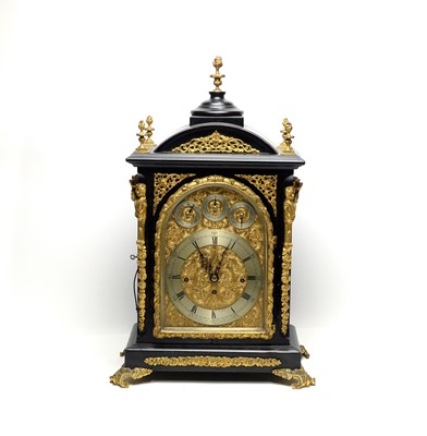 Lot 1243 - Smith & Sons, Clerkenwell: a Victorian ebonised and gilt metal mounted table/bracket clock