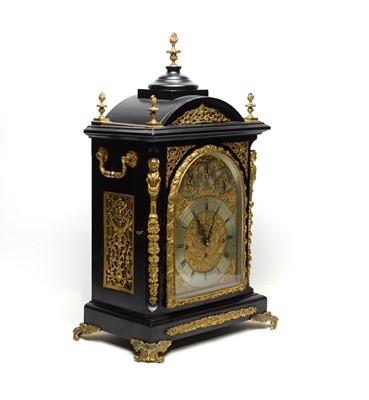 Lot 1243 - Smith & Sons, Clerkenwell: a Victorian ebonised and gilt metal mounted table/bracket clock