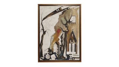 Lot 180 - Colin Trevor Johnson - Death of a Church | oil